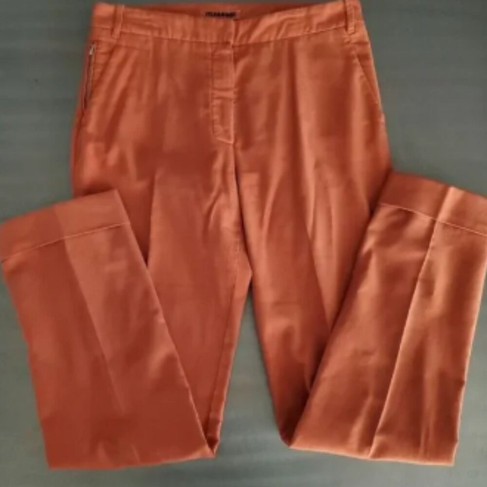 Jil Sander Cuffed Straight Leg Trouser Pants Orange EU 34 US 4